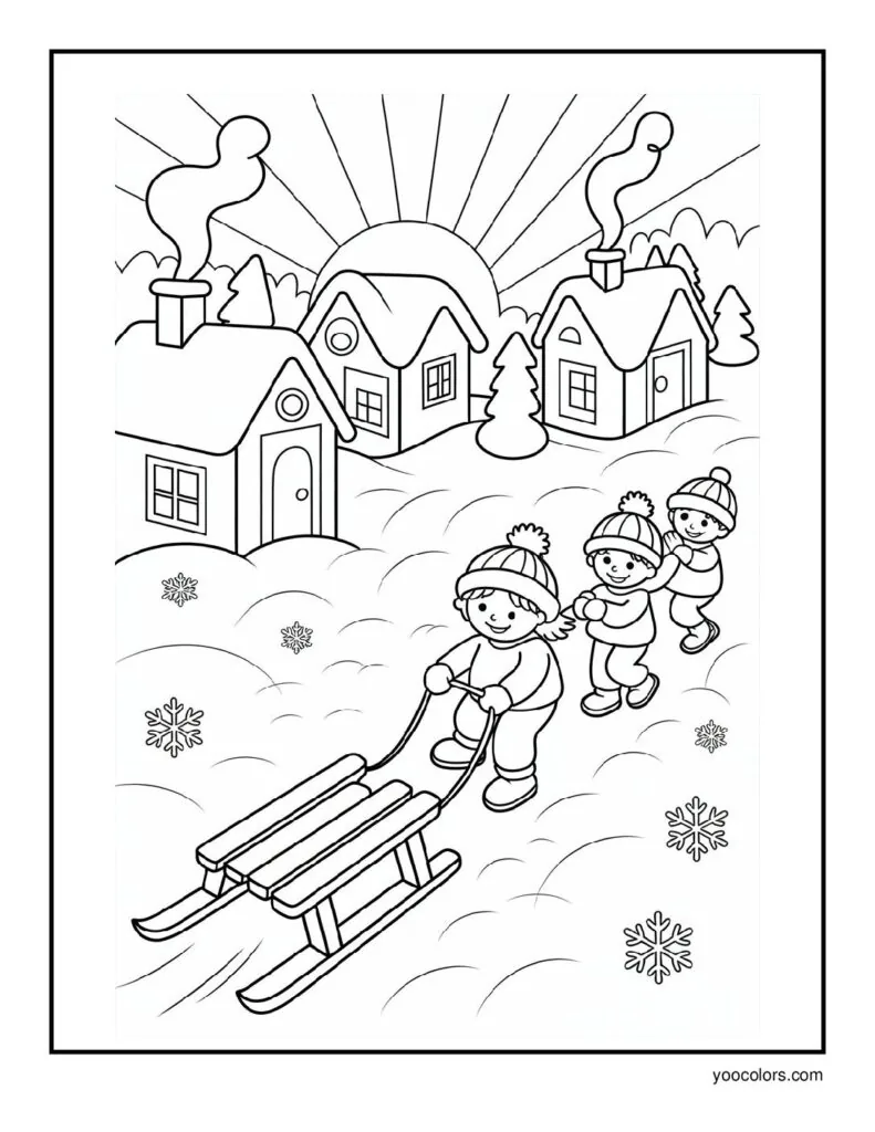 Winter Coloring Pages: Cozy, Cute, and Fun for All Ages 6 winter coloring pages 7 pdf