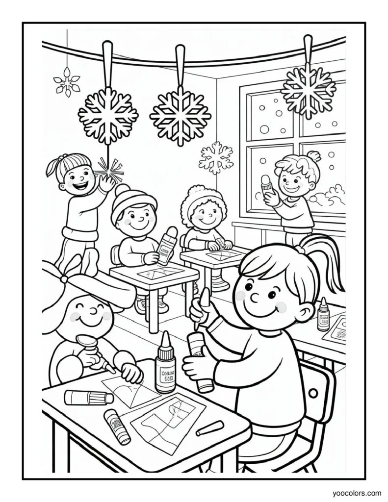 Winter Coloring Pages Kids: Cozy, Free Printables for Winter Fun 6 winter coloring pages for kids 4 pdf
