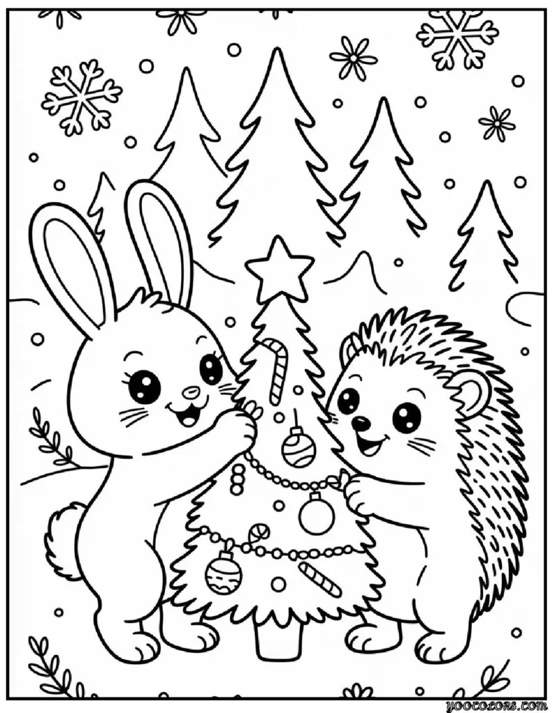 Cozy Winter Fun: Woodland Animals Christmas Coloring Pages 3 woodland animal christmas Coloring Pages 1 pdf