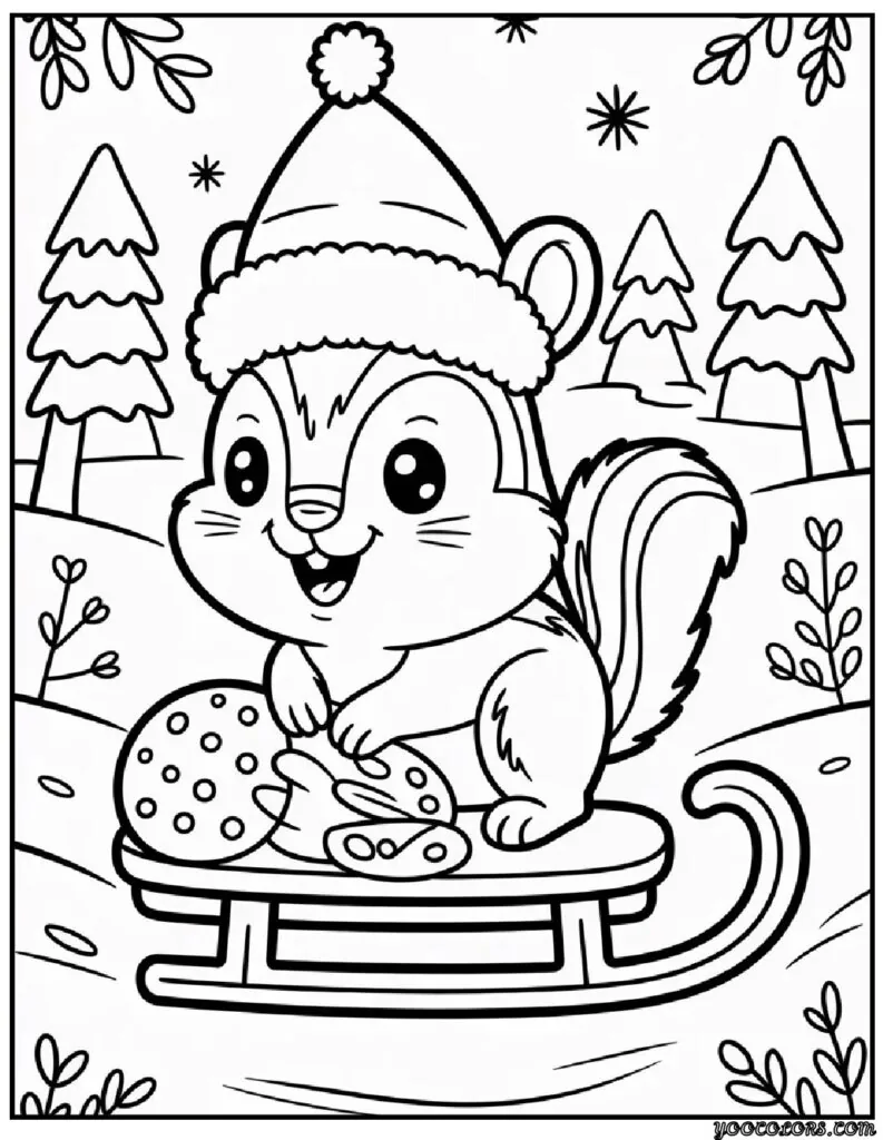 Cozy Winter Fun: Woodland Animals Christmas Coloring Pages 8 woodland animal christmas Coloring Pages 4 pdf