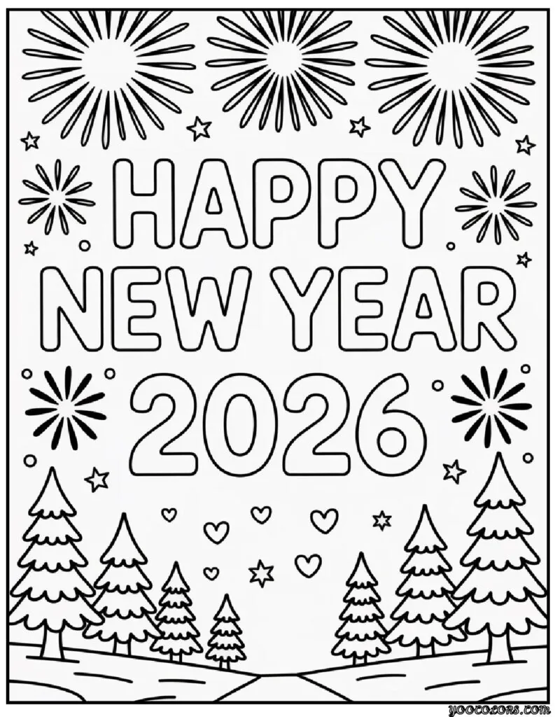 Happy New Year Coloring Pages: Festive, Fun, and Free Printables for 2026 9 happy new year coloring pages 12 pdf