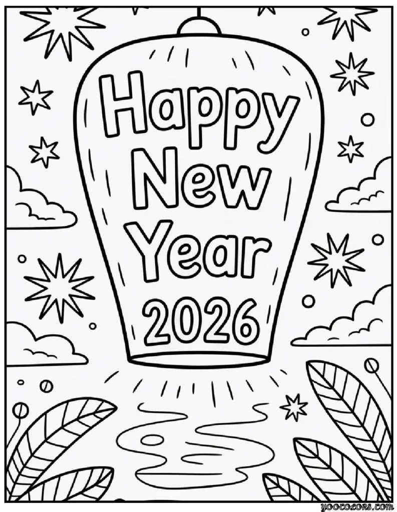Happy New Year Coloring Pages: Festive, Fun, and Free Printables for 2026 10 happy new year coloring pages 13 pdf