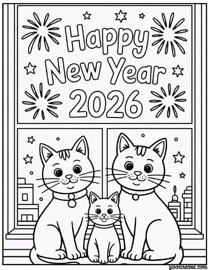 Happy New Year Coloring Pages: Festive, Fun, and Free Printables for 2026 8 happy new year coloring pages 16 pdf