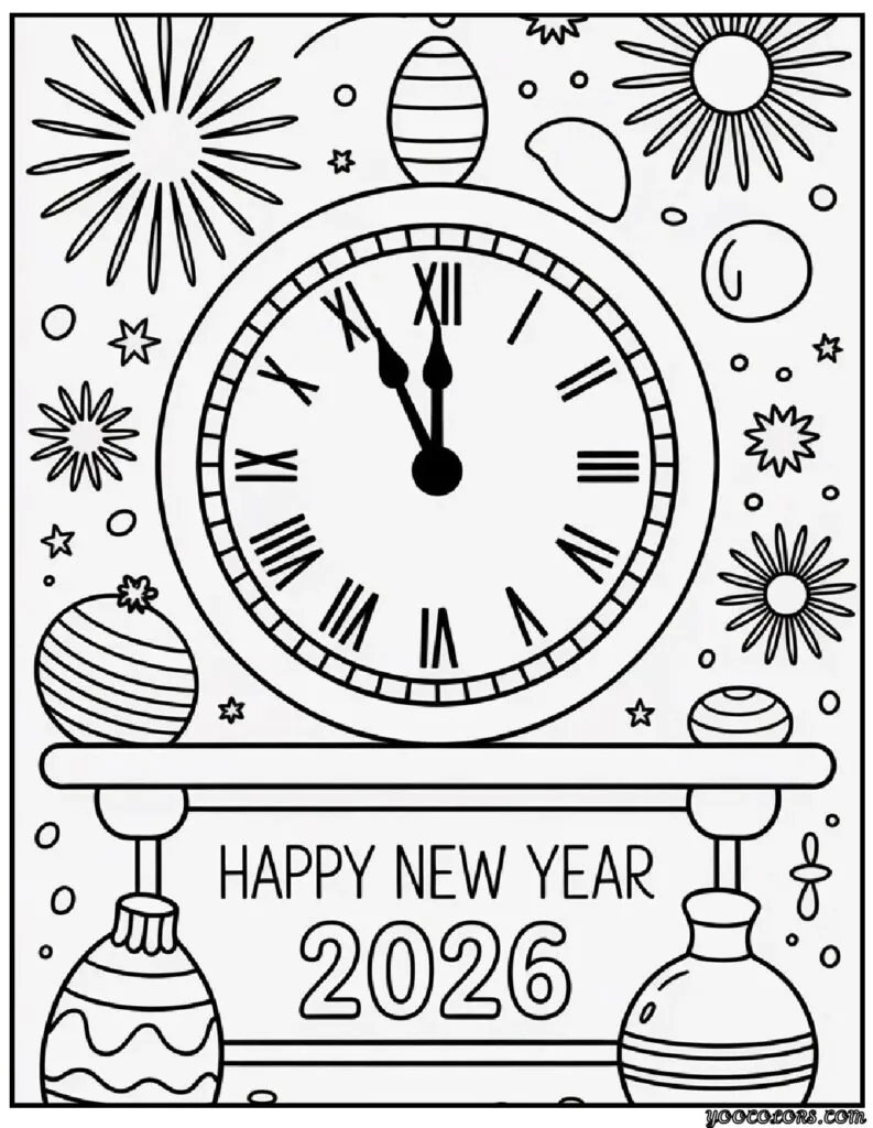 Happy New Year Coloring Pages: Festive, Fun, and Free Printables for 2026 16 happy new year coloring pages 7 pdf