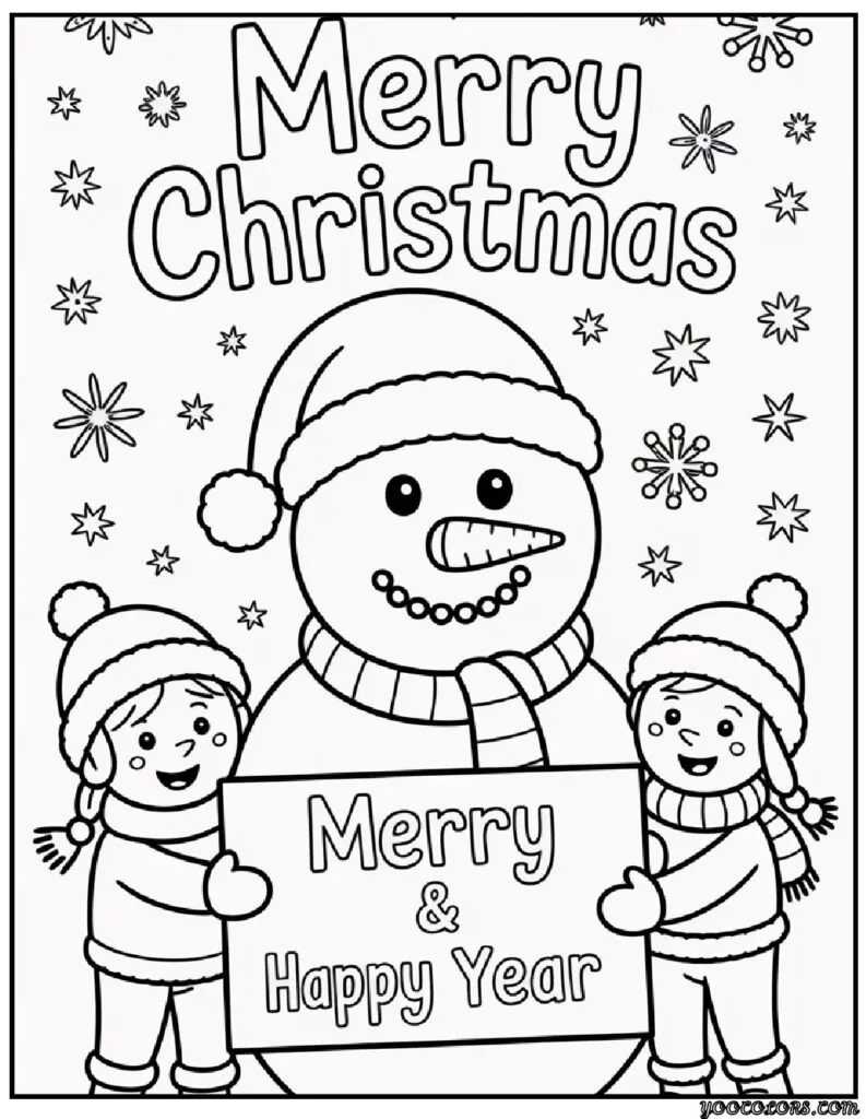 Merry Christmas and Happy New Year Coloring Pages: Festive Printables for Kids & Families 7 merry christmas and happy new year coloring pages 4 pdf