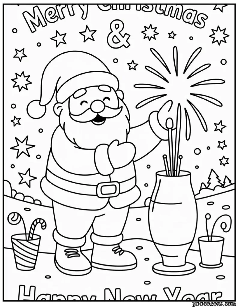 Merry Christmas and Happy New Year Coloring Pages: Festive Printables for Kids & Families 8 merry christmas and happy new year coloring pages 5 pdf