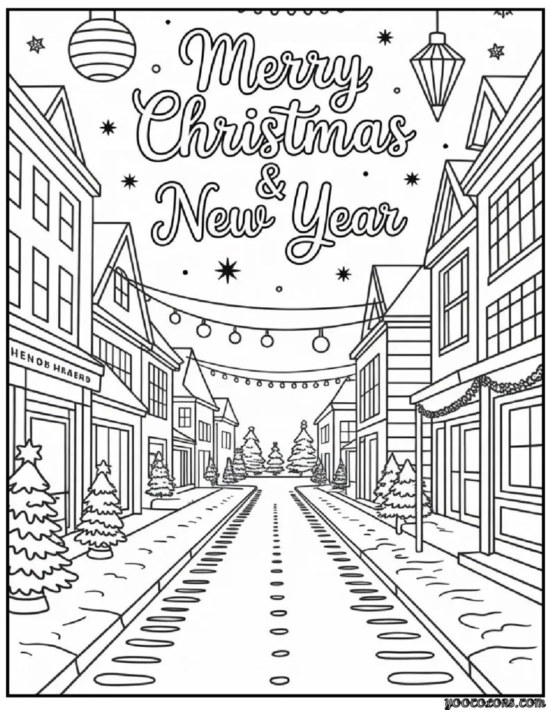 Merry Christmas and Happy New Year Coloring Pages: Festive Printables for Kids & Families 11 merry christmas and happy new year coloring pages pdf