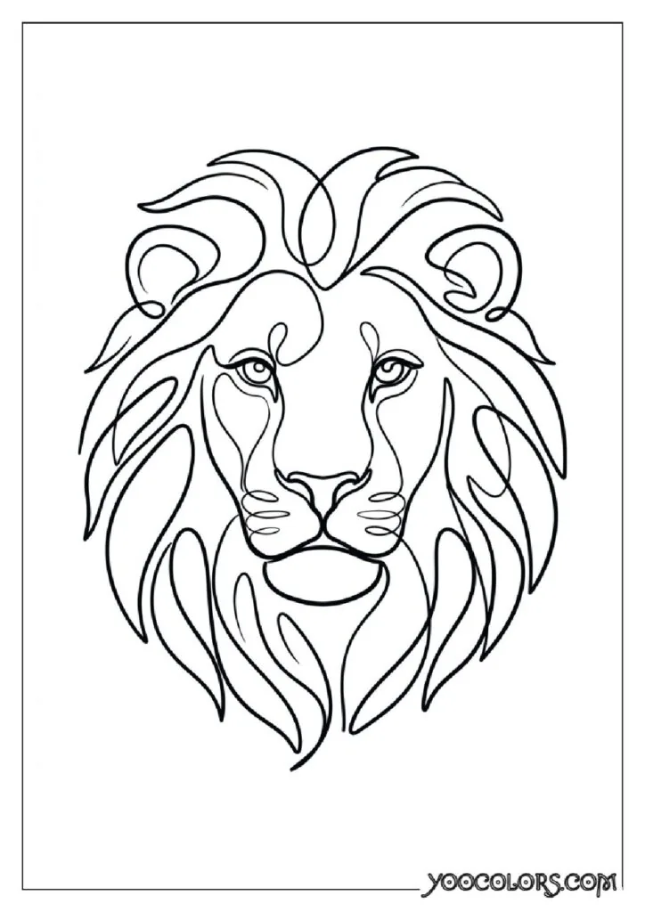 Dope Coloring Pages for Adults: Free Printables to Steal Back Your Quiet Time 30 Continuous line lion face 202608291400 pdf