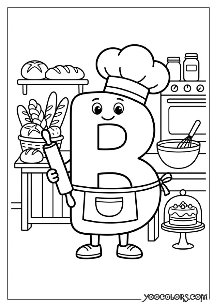Alphabet Coloring Pages: The Free Printable Pack That Makes Learning Letters Actually Fun 4 Baker holding rolling pin illust… 202609020001 pdf
