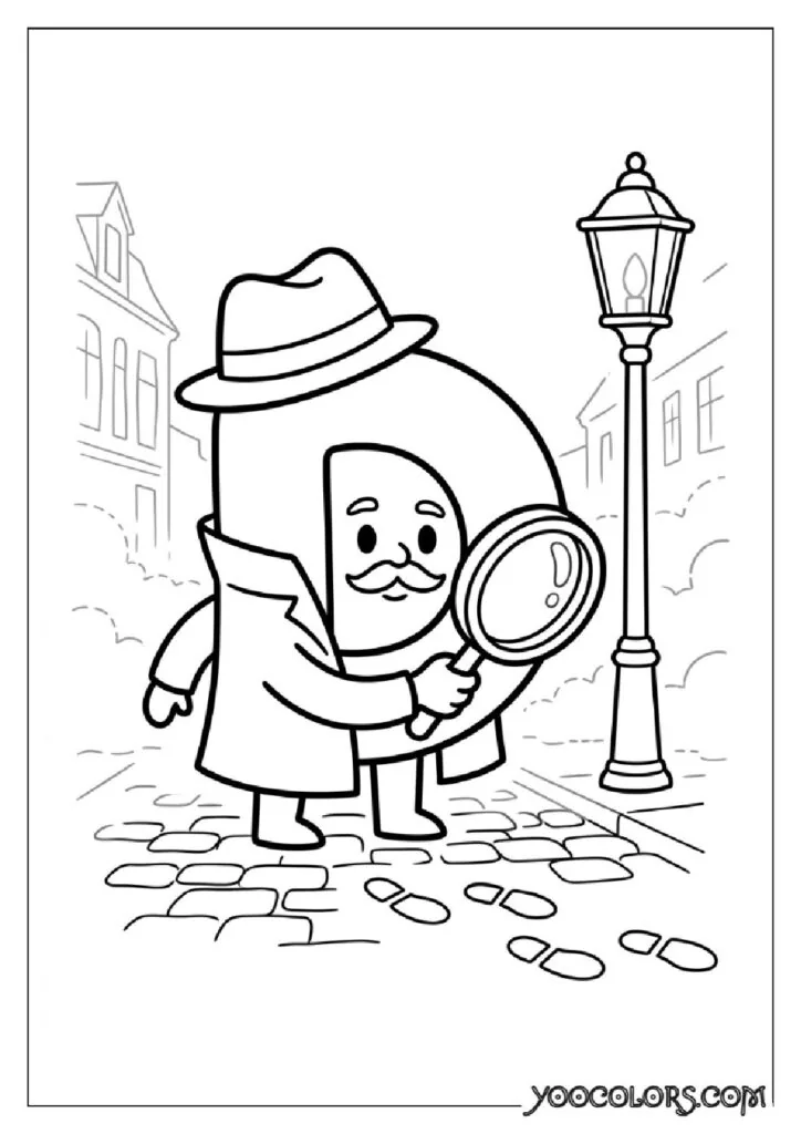 Alphabet Coloring Pages: The Free Printable Pack That Makes Learning Letters Actually Fun 5 Detective holding magnifying glass 202609020001 1 pdf