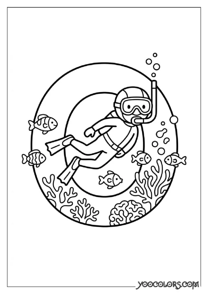 Alphabet Coloring Pages: The Free Printable Pack That Makes Learning Letters Actually Fun 17 Letter O diver swimming underwater 202609020001 2 pdf