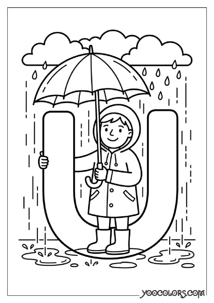 Alphabet Coloring Pages: The Free Printable Pack That Makes Learning Letters Actually Fun 23 Letter U umbrella seller 202609020001 pdf