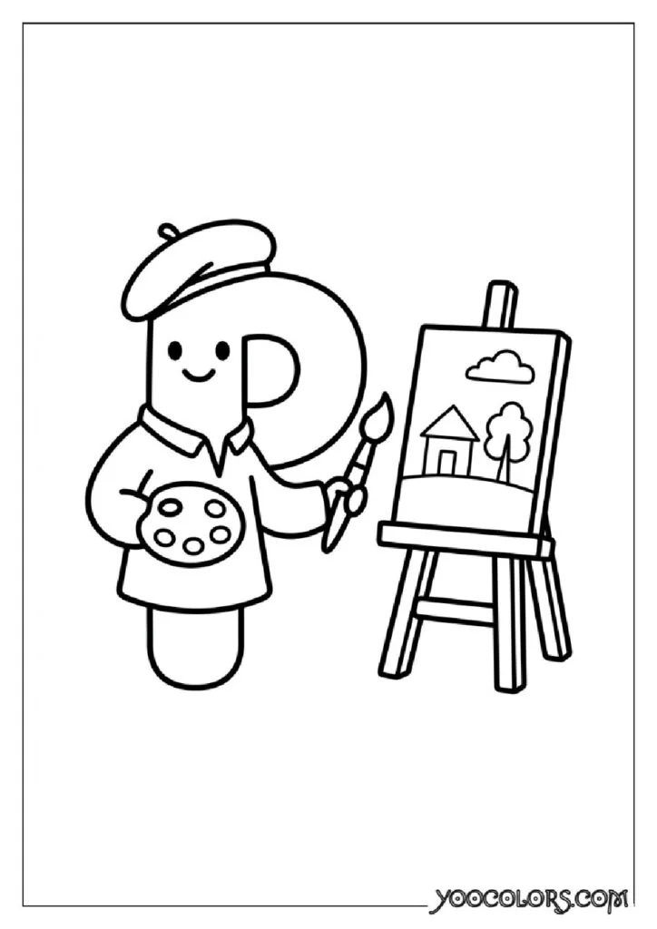 Alphabet Coloring Pages: The Free Printable Pack That Makes Learning Letters Actually Fun 18 Painter holding paintbrush and p… 202609020001 pdf