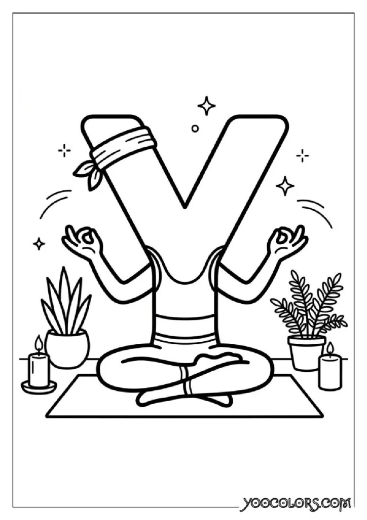 Alphabet Coloring Pages: The Free Printable Pack That Makes Learning Letters Actually Fun 27 Yogi doing yoga meditation pose 202609020001 pdf