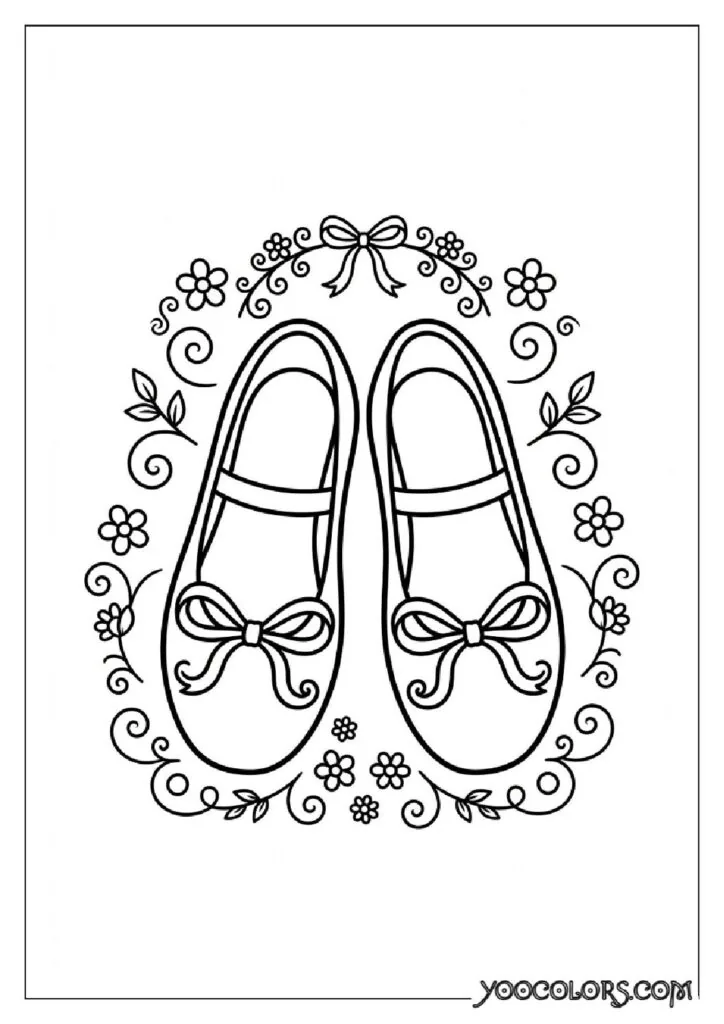 Shoe Coloring Pages 15 ballet flats coloring page 1 pdf