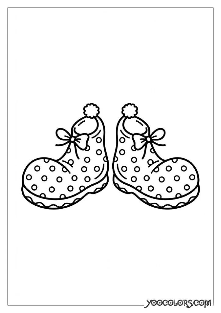 Shoe Coloring Pages 5 clown shoes polka dots pdf