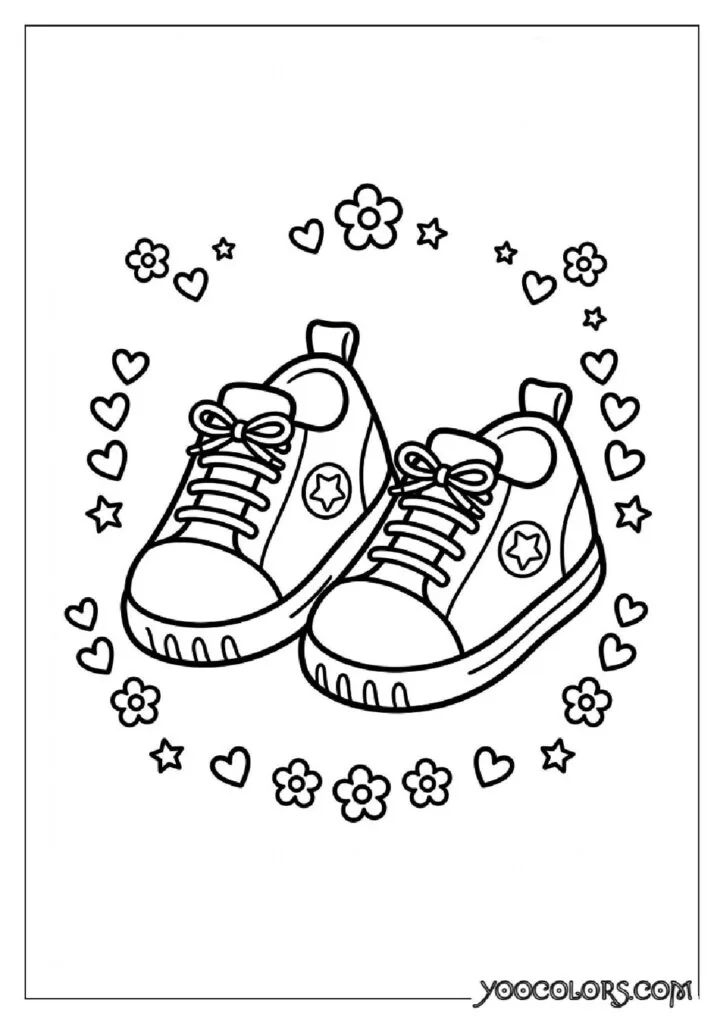 Shoe Coloring Pages 14 cute sneakers coloring page pdf